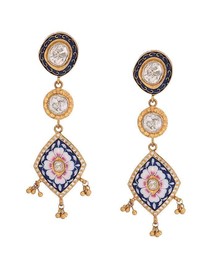 Hand painted meenakari on sale earrings